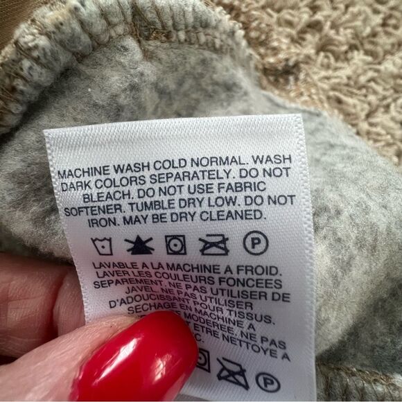 Lands End Motto Knit Fleece Oatmeal Tweed Asymmetrical Zip Jacket Blazer Coat - Picture 12 of 16